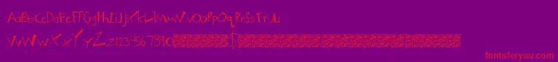 MuchFunky Font – Red Fonts on Purple Background