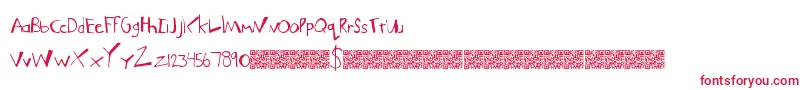 MuchFunky-fontti – punaiset fontit valkoisella taustalla