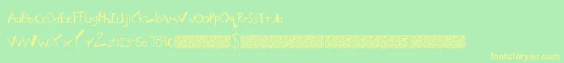 MuchFunky Font – Yellow Fonts on Green Background