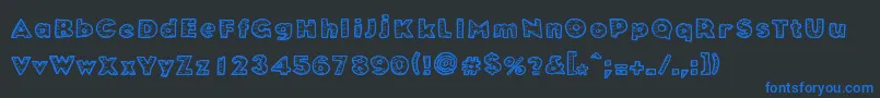 MuchoFiesta Font – Blue Fonts on Black Background