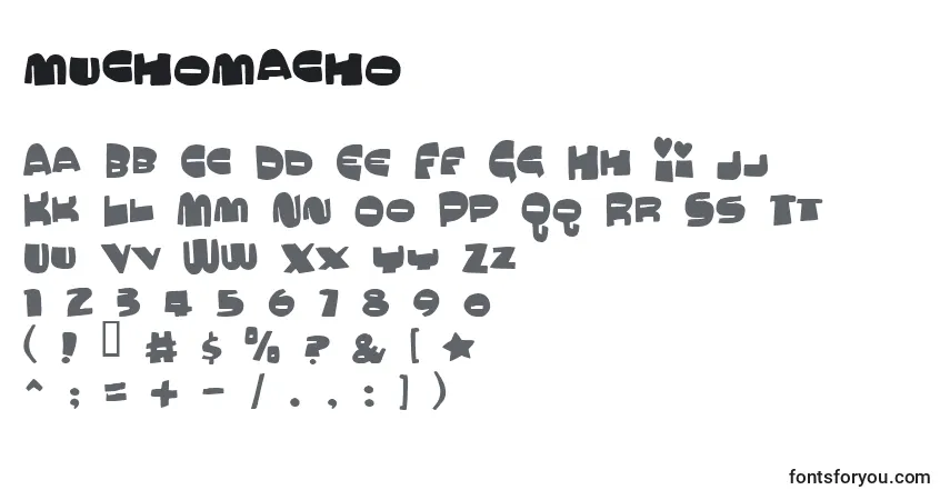 Шрифт Muchomacho (135089) – алфавит, цифры, специальные символы