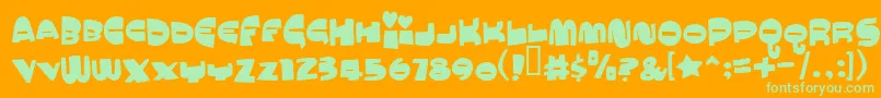 muchomacho Font – Green Fonts on Orange Background