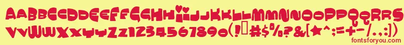 muchomacho Font – Red Fonts on Yellow Background