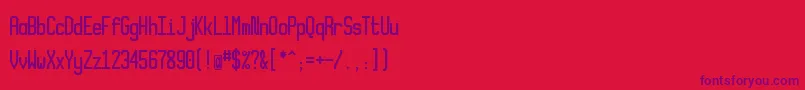 Xlmonoalt-Schriftart – Violette Schriften auf rotem Hintergrund