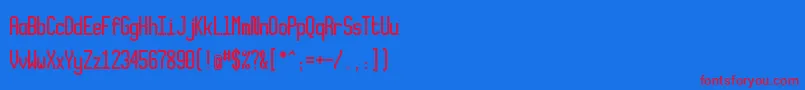 フォントXlmonoalt – 赤い文字の青い背景