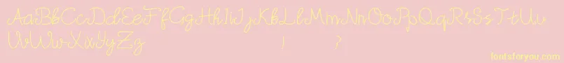 Mudica Demo Font – Yellow Fonts on Pink Background