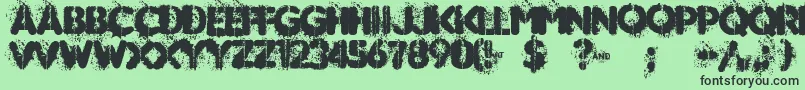 MUDSHAKE 83-Schriftart – Schwarze Schriften auf grünem Hintergrund