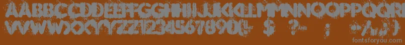 MUDSHAKE 83-Schriftart – Graue Schriften auf braunem Hintergrund