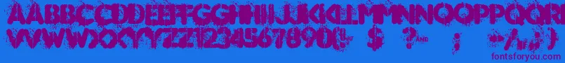 MUDSHAKE 83-Schriftart – Violette Schriften auf blauem Hintergrund