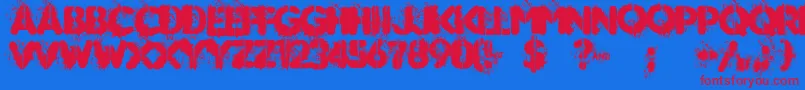 MUDSHAKE 83-fontti – punaiset fontit sinisellä taustalla