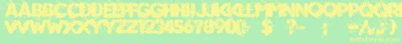 MUDSHAKE 83-fontti – keltaiset fontit vihreällä taustalla