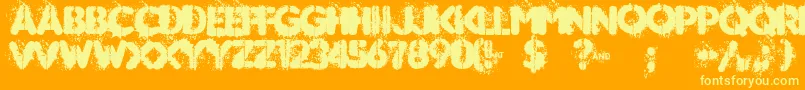 MUDSHAKE 83 Font – Yellow Fonts on Orange Background