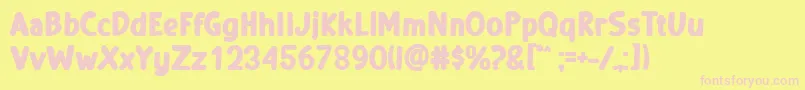 Muffin Font – Pink Fonts on Yellow Background