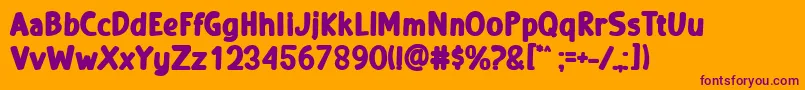 Muffin Font – Purple Fonts on Orange Background
