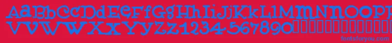 MUFFY    Font – Blue Fonts on Red Background