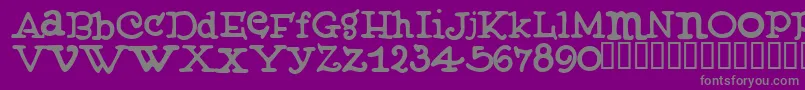 フォントMUFFY    – 紫の背景に灰色の文字