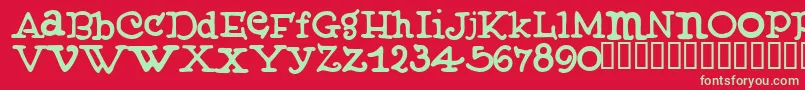 MUFFY    Font – Green Fonts on Red Background