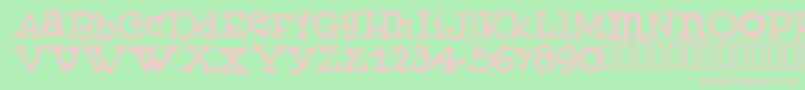 MUFFY   -Schriftart – Rosa Schriften auf grünem Hintergrund