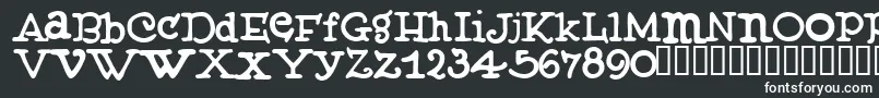 MUFFY   -fontti – valkoiset fontit mustalla taustalla