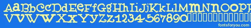 MUFFY    Font – Yellow Fonts on Blue Background