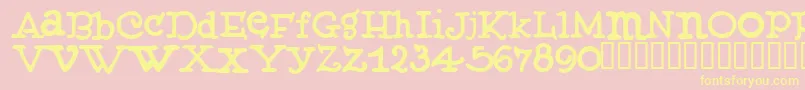 MUFFY    Font – Yellow Fonts on Pink Background