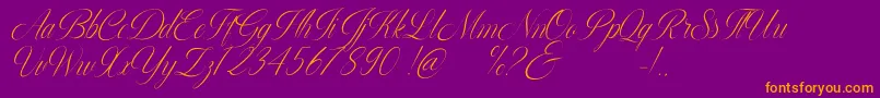 Mugello Font – Orange Fonts on Purple Background