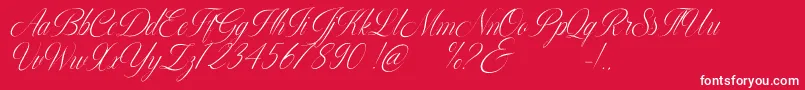 Mugello-Schriftart – Weiße Schriften auf rotem Hintergrund