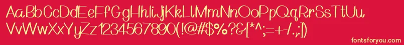 Mulberry Font – Yellow Fonts on Red Background