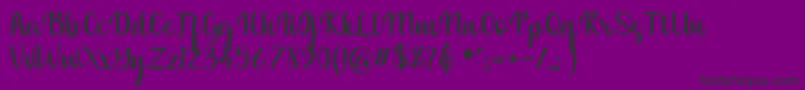 muliana-Schriftart – Schwarze Schriften auf violettem Hintergrund