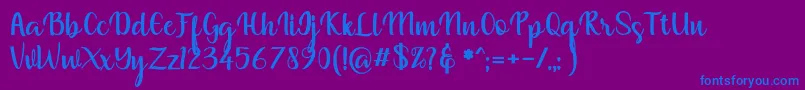 muliana Font – Blue Fonts on Purple Background