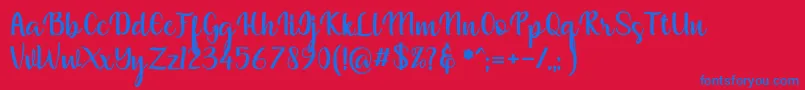 フォントmuliana – 赤い背景に青い文字