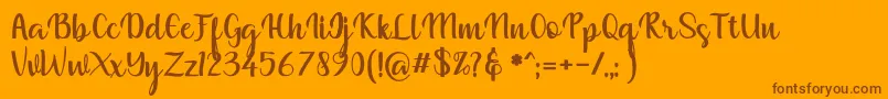 muliana Font – Brown Fonts on Orange Background