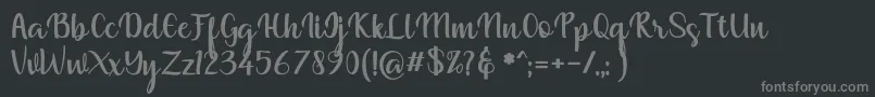 フォントmuliana – 黒い背景に灰色の文字