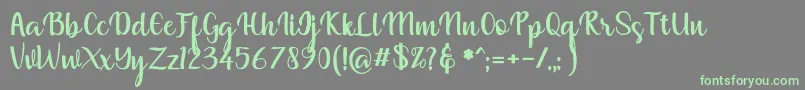 muliana Font – Green Fonts on Gray Background