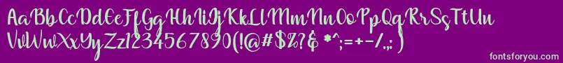 muliana Font – Green Fonts on Purple Background