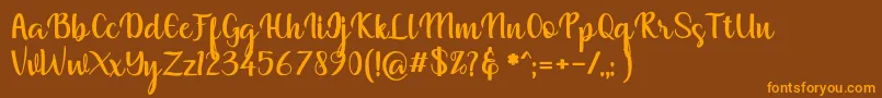 muliana Font – Orange Fonts on Brown Background