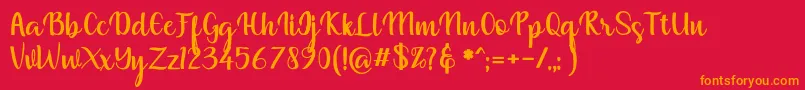 muliana Font – Orange Fonts on Red Background
