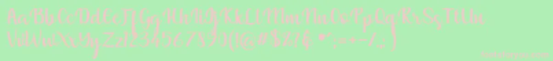 muliana-Schriftart – Rosa Schriften auf grünem Hintergrund