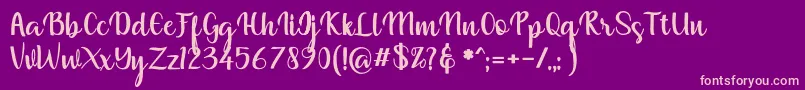 muliana Font – Pink Fonts on Purple Background