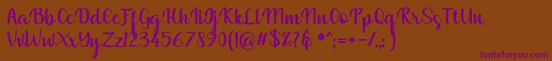 muliana Font – Purple Fonts on Brown Background