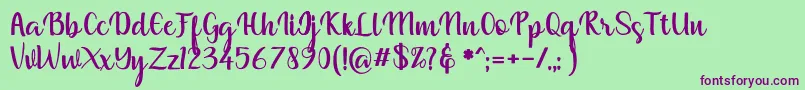 muliana Font – Purple Fonts on Green Background