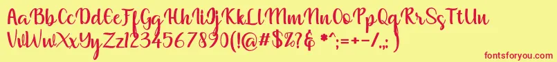 muliana Font – Red Fonts on Yellow Background