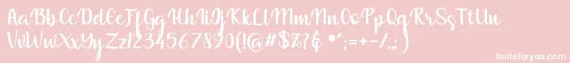 muliana-Schriftart – Weiße Schriften auf rosa Hintergrund