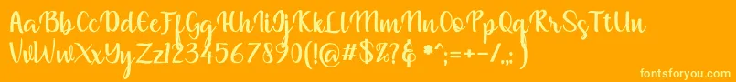muliana Font – Yellow Fonts on Orange Background
