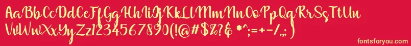 muliana Font – Yellow Fonts on Red Background