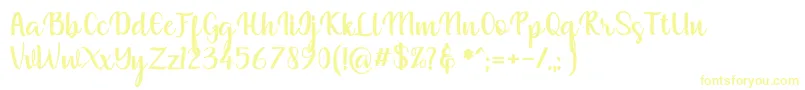 muliana-Schriftart – Gelbe Schriften auf weißem Hintergrund