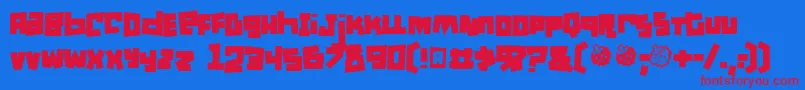 MULLET   Font – Red Fonts on Blue Background