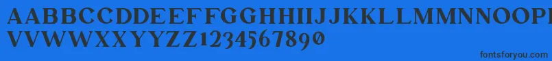 フォントMullion Demo Version – 黒い文字の青い背景