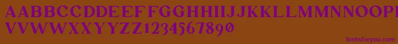 Mullion Demo Version-Schriftart – Violette Schriften auf braunem Hintergrund