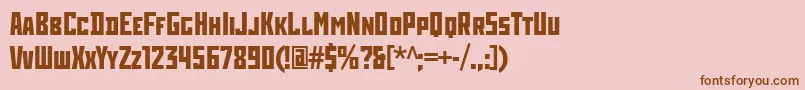 RodchenkoCondensedBold-fontti – ruskeat fontit vaaleanpunaisella taustalla